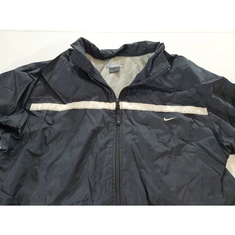 Vintage Nike Jacket‎ Size XL Black Track Windbreaker Zip Up Swoosh Athletic Y2K